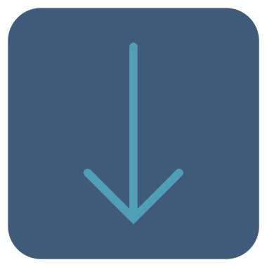 Düz aşağı ok vektör simgesi kare