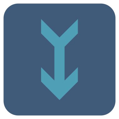 Düz aşağı ok vektör simgesi kare