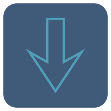 Düz aşağı ok vektör simgesi kare