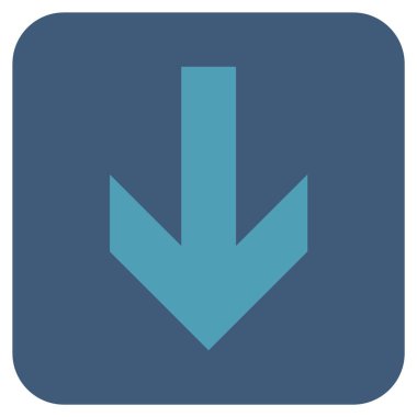 Düz aşağı ok vektör simgesi kare