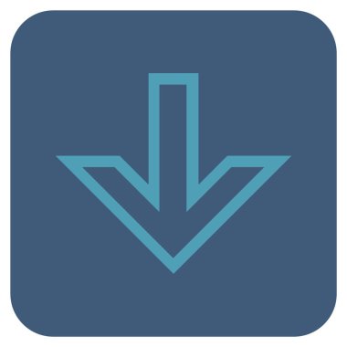 Düz aşağı ok vektör simgesi kare