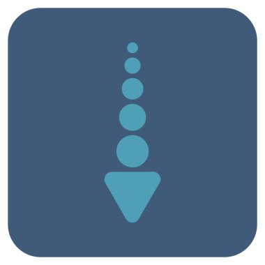 Düz aşağı ok vektör simgesi kare