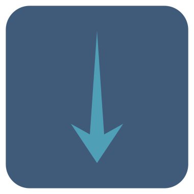 Düz aşağı ok vektör simgesi kare