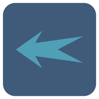 Düz sol ok vektör simgesi kare