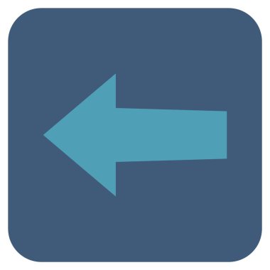 Düz sol ok vektör simgesi kare