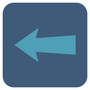 Düz sol ok vektör simgesi kare