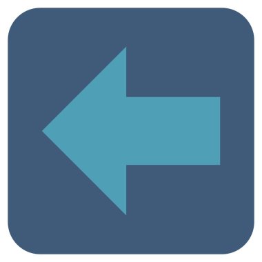 Düz sol ok vektör simgesi kare