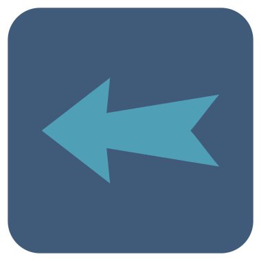 Düz sol ok vektör simgesi kare