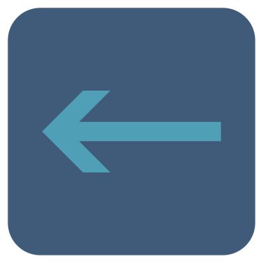 Düz sol ok vektör simgesi kare