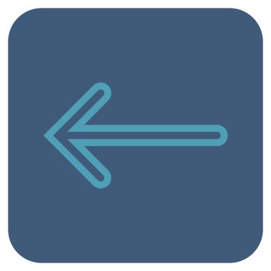 Düz sol ok vektör simgesi kare