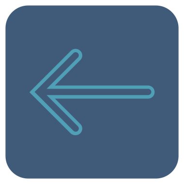 Düz sol ok vektör simgesi kare