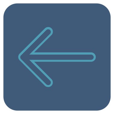 Düz sol ok vektör simgesi kare