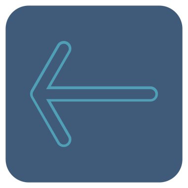 Düz sol ok vektör simgesi kare