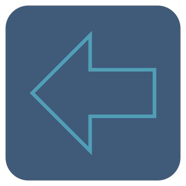 Düz sol ok vektör simgesi kare