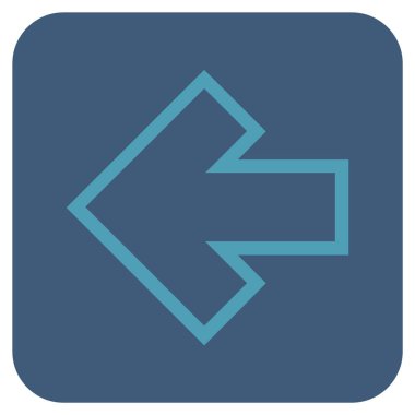 Düz sol ok vektör simgesi kare