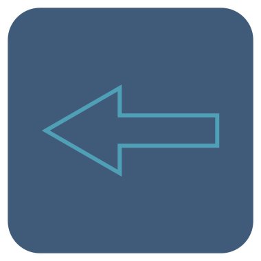 Düz sol ok vektör simgesi kare