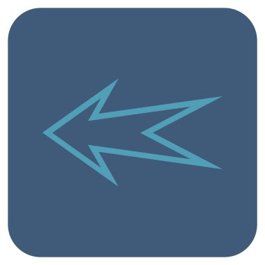 Düz sol ok vektör simgesi kare