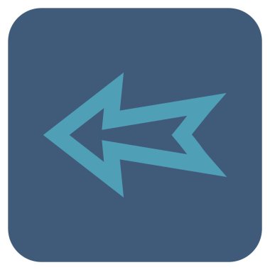 Düz sol ok vektör simgesi kare