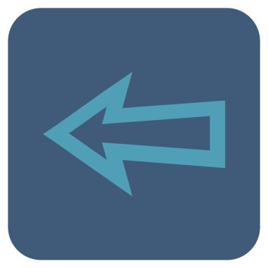 Düz sol ok vektör simgesi kare