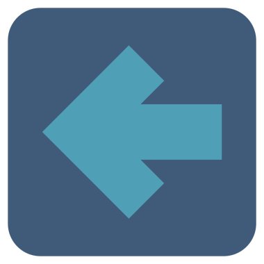 Düz sol ok vektör simgesi kare