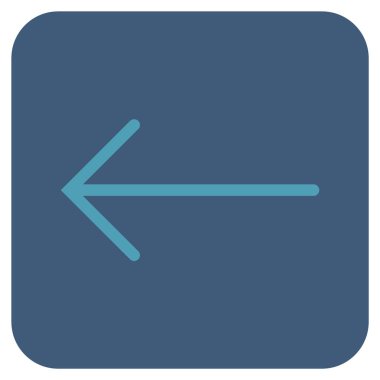 Düz sol ok vektör simgesi kare