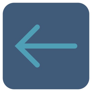 Düz sol ok vektör simgesi kare