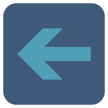 Düz sol ok vektör simgesi kare