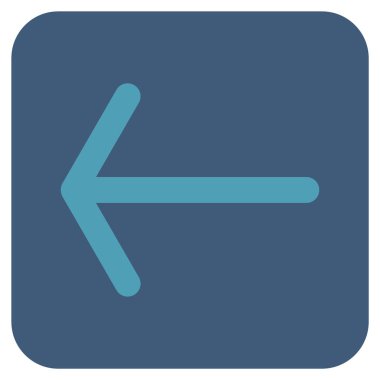 Düz sol ok vektör simgesi kare