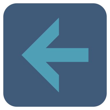 Düz sol ok vektör simgesi kare