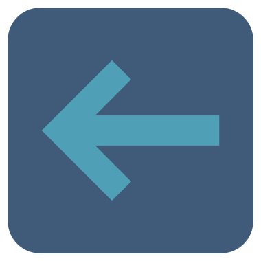 Düz sol ok vektör simgesi kare