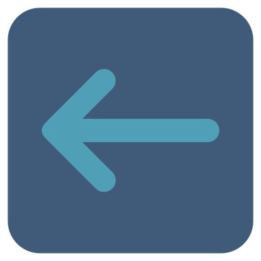 Düz sol ok vektör simgesi kare