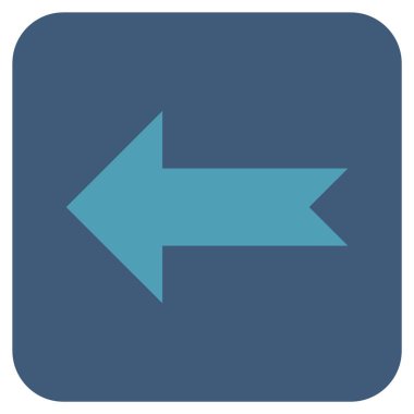 Düz sol ok vektör simgesi kare