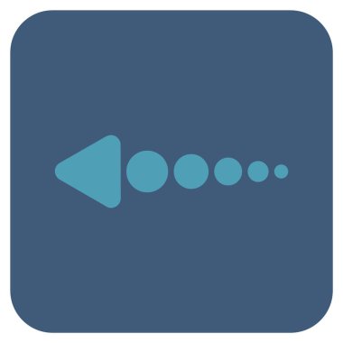 Düz sol ok vektör simgesi kare