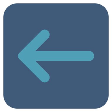 Düz sol ok vektör simgesi kare