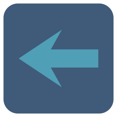 Düz sol ok vektör simgesi kare