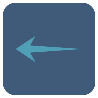 Düz sol ok vektör simgesi kare