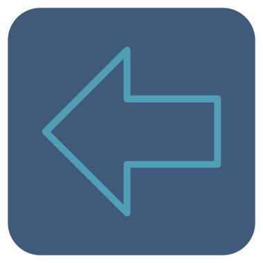 Düz sol ok vektör simgesi kare