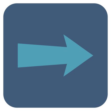 Ok sağ düz vektör simgesi kare