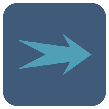 Ok sağ düz vektör simgesi kare