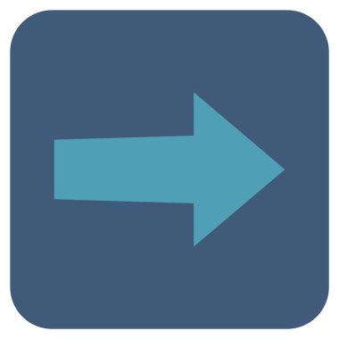 Ok sağ düz vektör simgesi kare