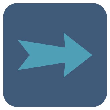 Ok sağ düz vektör simgesi kare