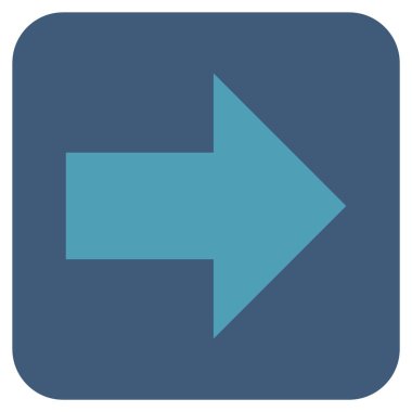 Ok sağ düz vektör simgesi kare