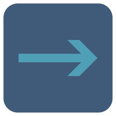 Ok sağ düz vektör simgesi kare