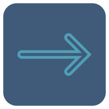 Ok sağ düz vektör simgesi kare