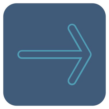 Ok sağ düz vektör simgesi kare