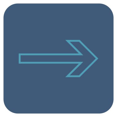 Ok sağ düz vektör simgesi kare