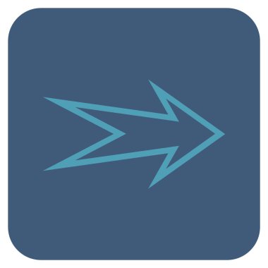 Ok sağ düz vektör simgesi kare