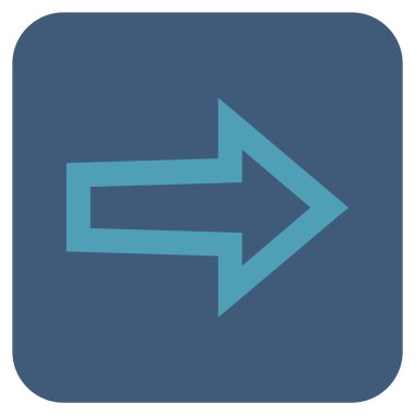 Ok sağ düz vektör simgesi kare