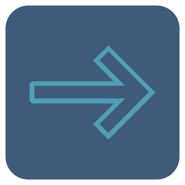 Ok sağ düz vektör simgesi kare