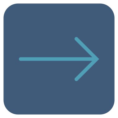 Ok sağ düz vektör simgesi kare